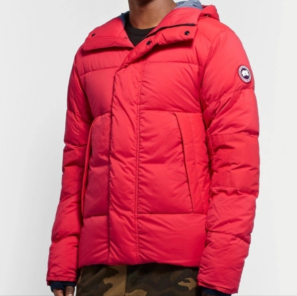 Canada Goose Bright Red Hooded Puffer Jacket